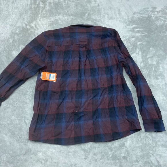 Bass Outdoor XL Stretch Flannel Shirt Fudge Plaid Cotton-Polyester NWT 6434 - Picture 2 of 8